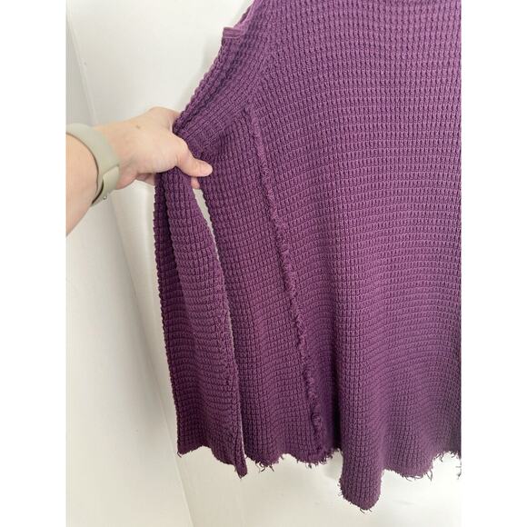Free People Purple "Sunrise" Cold Shoulder Sweater Size Medium - Picture 3 of 7